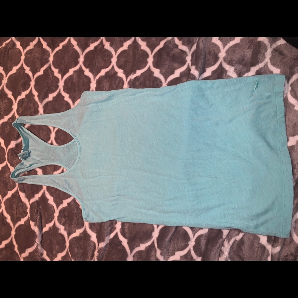 Teal PINK razor back tank size S